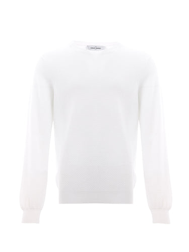 Elegant White Cotton Jumper for Men
